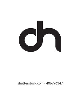 initial letter dh linked circle lowercase monogram logo black