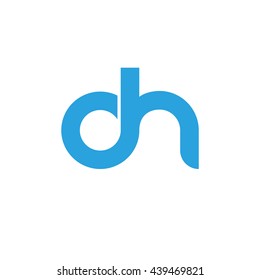 initial letter dh linked round lowercase logo blue