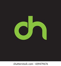 initial letter dh linked round lowercase logo green