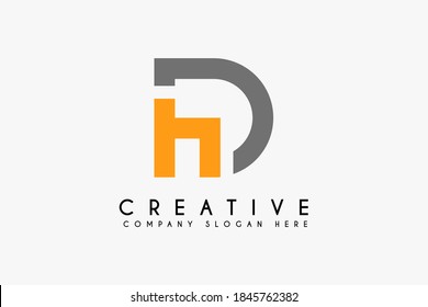 Initial Letter DH logo design template element. letter DH icon. Suitable for business and financial logos isolated on white background