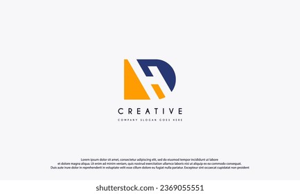 Initial Letter DH logo design template element. letter DH icon. Suitable for business and financial logos isolated on white background
