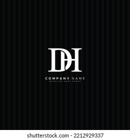 Initial Letter DH Logo - Simple Monogram Logo for Alphabet D and H