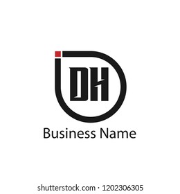 Initial Letter DH Logo Template Design