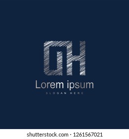 Initial Letter DH Logo Template Vector Design