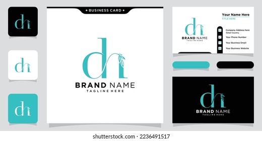 Initial letter DH luxury Logo design Vector
