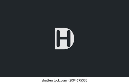 Letra inicial DH mayúscula elementos de plantilla de diseño de logotipo moderno. Vector