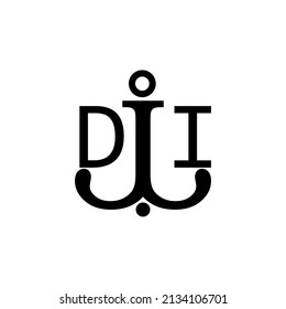 Initial letter DI anchor simple logo.
