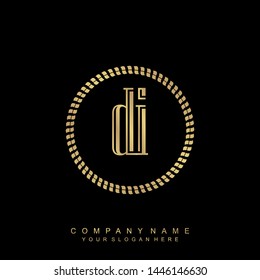 Initial letter DI beautiful handwriting logo vector template