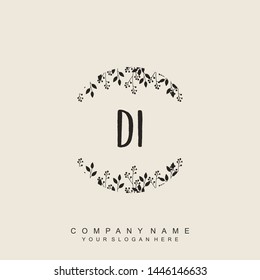 Initial letter DI beautiful handwriting logo vector template