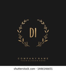 Initial letter DI beautiful handwriting logo vector template