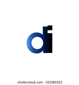 Initial letter DI blue black gradation color logo