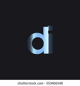 Initial letter DI chrome with dark background logo