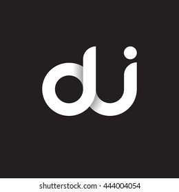 initial letter di, letter dui modern linked circle round lowercase logo white black