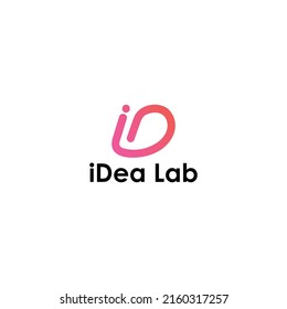 Initial letter DI or ID logo template colored black red circle design for business and company identity