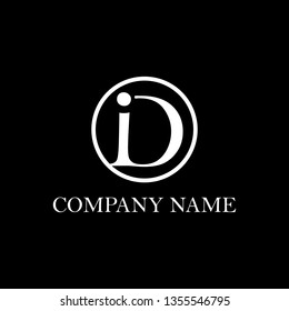 initial letter of DI inside in the circle logo design, simple and clean logo vector