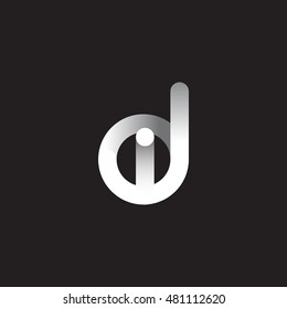 Initial Letter di Linked Circle Lowercase Logo Black & White
