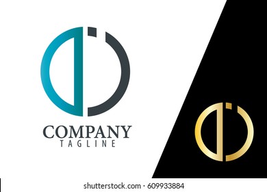 Initial Letter DI With Linked Circle Logo