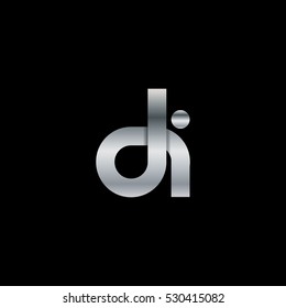 Initial Letter DI Linked Design Logo Silver