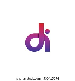 Initial Letter DI Linked Design Logo Purple