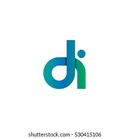 Initial Letter DI Linked Design Logo Green