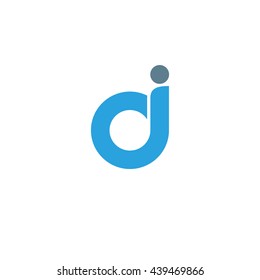 initial letter di linked round lowercase logo blue