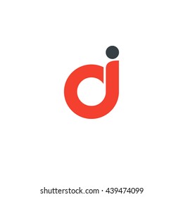 initial letter di linked round lowercase logo red