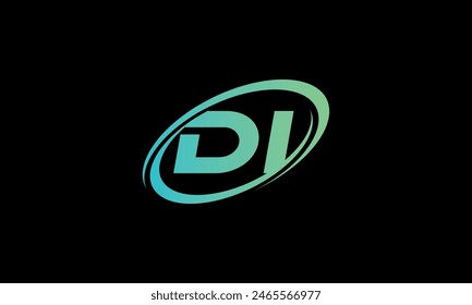 Initial Letter DI Logo. Creative And Modern DI logo Design on black background.