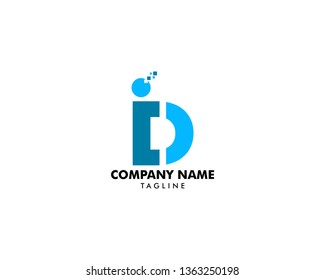 Initial Letter DI Logo Design Template