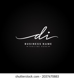 Initial Letter DI Logo - Hand Drawn Signature Style Logo