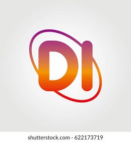 initial letter di logo on white background