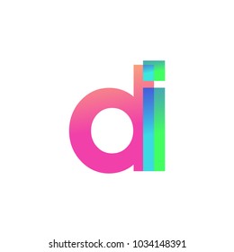 Initial Letter DI Lowercase Logo green, pink and Blue, Modern and Simple Logo Design.