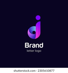 initial letter di lowercase logo icon design for brand technology