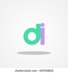 Initial letter DI lowercase logo design template blue green purple