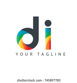 Initial Letter DI Rounded Design Logo