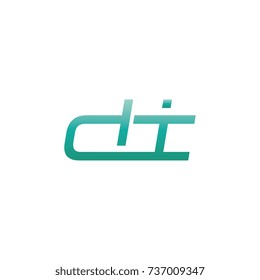 initial letter di thin logo design