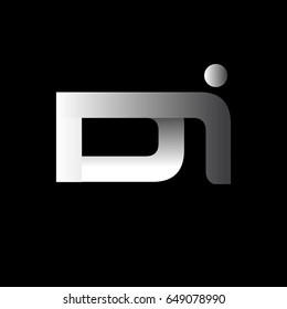 Initial letter DI uppercase modern and simple logo linked white colored, isolated in black background. Vector design template elements for company identity.