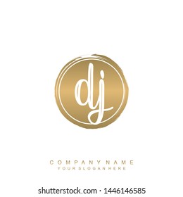 Initial letter DJ beautiful handwriting logo vector template