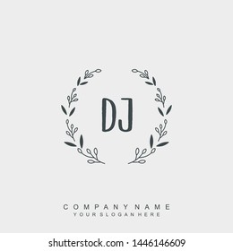 Initial letter DJ beautiful handwriting logo vector template