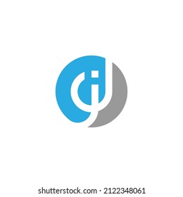 initial letter dj circle logo vector