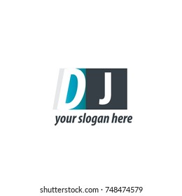 Initial Letter DJ Design Logo With Square