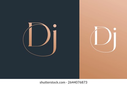 Letra inicial DJ JD logotipo design vetor ilustração para casal, casamento e negócios