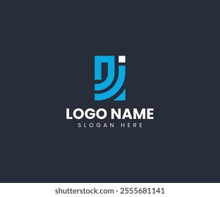 Initial letter DJ logo, D J logo design vector