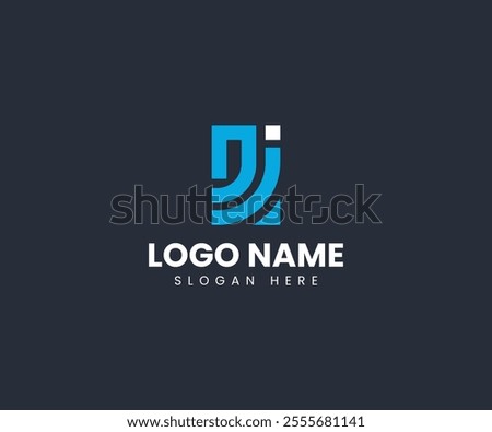 Initial letter DJ logo, D J logo design vector