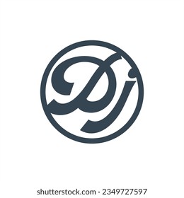 diseño del logotipo de dj de letra inicial