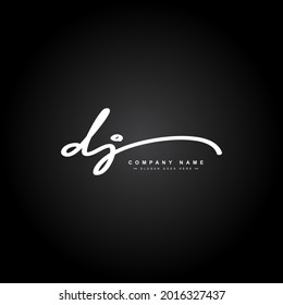 Initial Letter DJ Logo - Handwritten Signature Logo