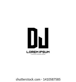 Initial letter DJ minimalist building logo vector.