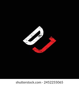 Initial letter dj monogram logo design vector illustration