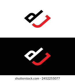 Initial letter dj monogram logo design vector illustration