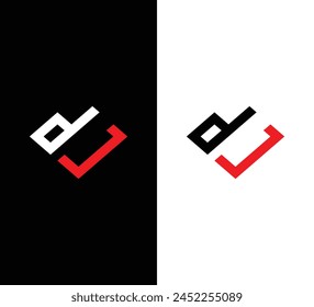 Initial letter dj monogram logo design vector illustration