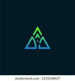 Initial letter DJ triangle logo design, flourish, develop, natural, luxury, simple, finance logo, real estate, suitable for your company.
